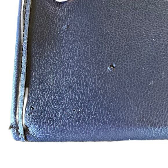 Travel Wallet in Navy Blue with Gold Accents - Picture 5 of 5